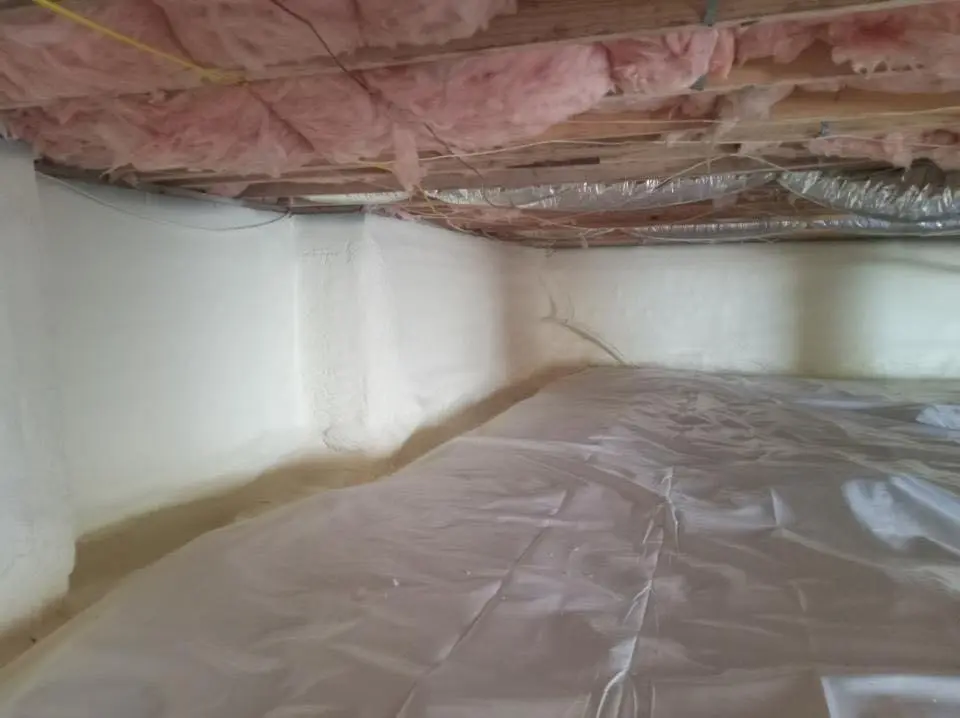 Crawl space encapsulation with closed-cell spray foam for Attic Insulation in Nixa